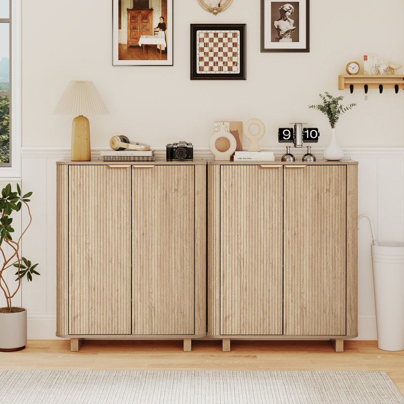 Armoire à chaussures 31,5 po à 5 niveaux, Naturel
