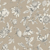 Passion Flower Toile Floral Wallpaper Roll