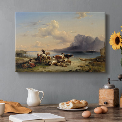 Norwegian Fjord Landscape (Sognefjord)-August Wilhelm Leu-Gallery Wrapped Canvas-1849
