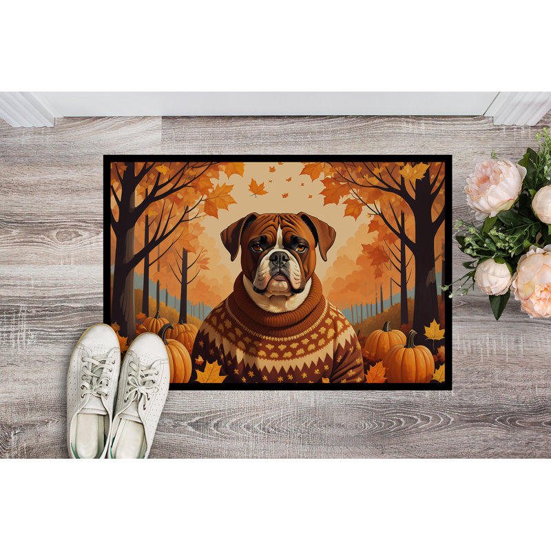 Boxer Fall Indoor or Outdoor Mat, L 24 po x L 36 po