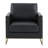 Lincoln Modern Leather Accent Chair with Gold Stainless Steel Base – Contemporary Boxy Armchair, Single Seater Side Chair for Living Room, Bedroom, Office & Lounge-797541884-724137640