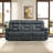 Kyrene 91.34" Wide Modern Oversize Manual Reclining Sofa With Side Pocket - Home Theater Style Sofa With Pillow Arms-123333301