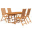 Jambrina 4 - Person Acacia Patio Dining Set with Oval Table-527569593