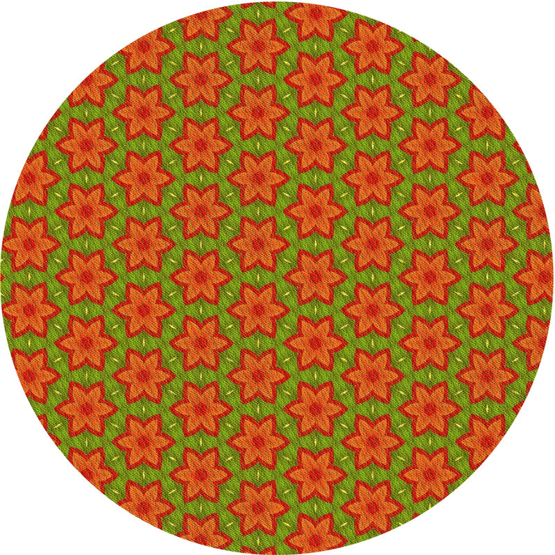 Chenille Geometric Indoor Rug, Round 7'