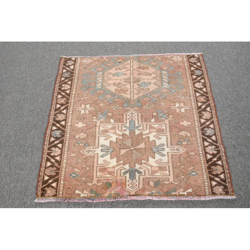 Tapis rétro rétro tissé à la main Anatolian