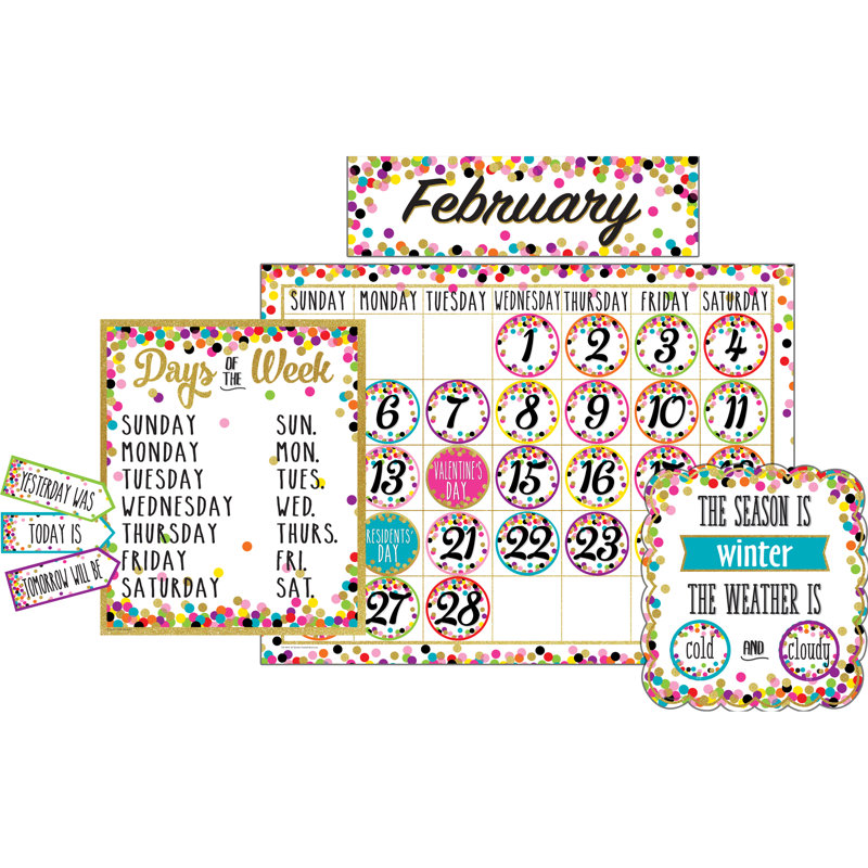 Confettis de babillards à calendrier