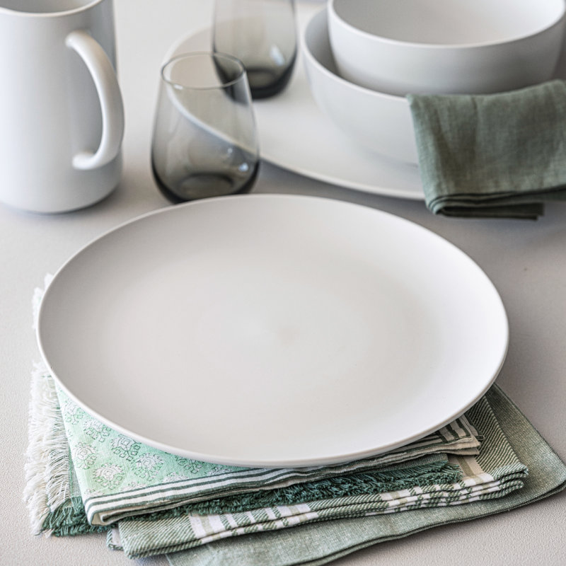 Over&Back Coupe Round Serving Platter, White