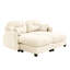 Beige Cloud - Canapé modulaire 2 places, tissu chenille, dossier plissé, mousse haute résilience, montage facile et élégant, design ergonomique, combinaisons flexibles