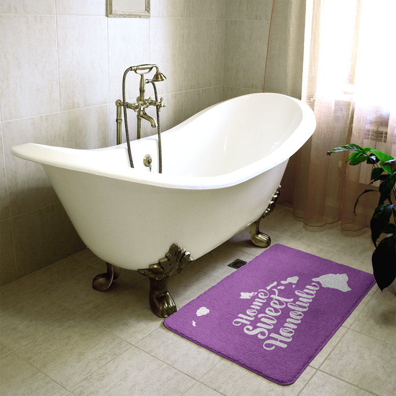 Tapis pour salle de bain honolulu hawaii, l 17 po x L 21 po, Violet