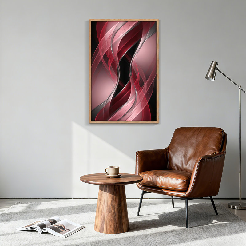 Ensemble de 1 tableau sur toile « Vague rouge », 24"H x 18"W, Natural