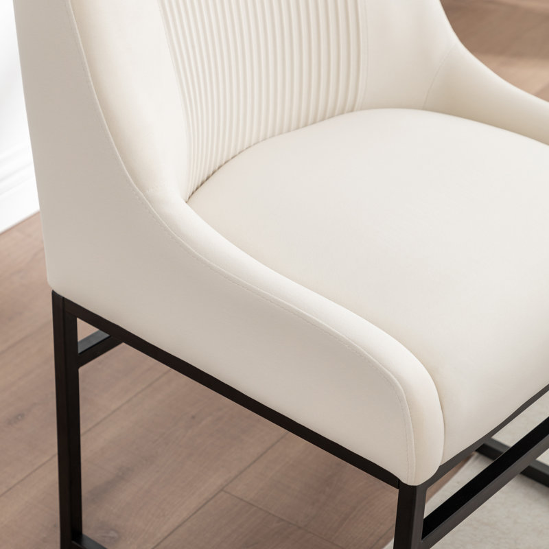 Kataleah Tufted Velvet Side Dining, Beige