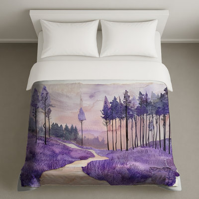 Lavender Forest Path Duvet Covers