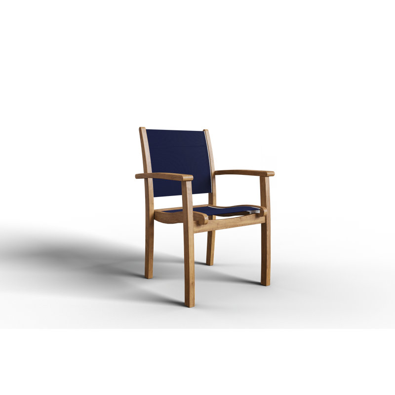 Outdoor Dining Armchair, Blue/Natural
