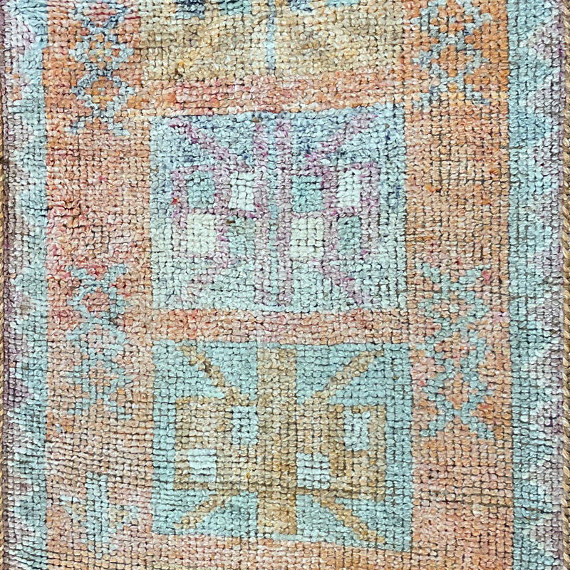  Handmade Turkish Oushak Wool Runner