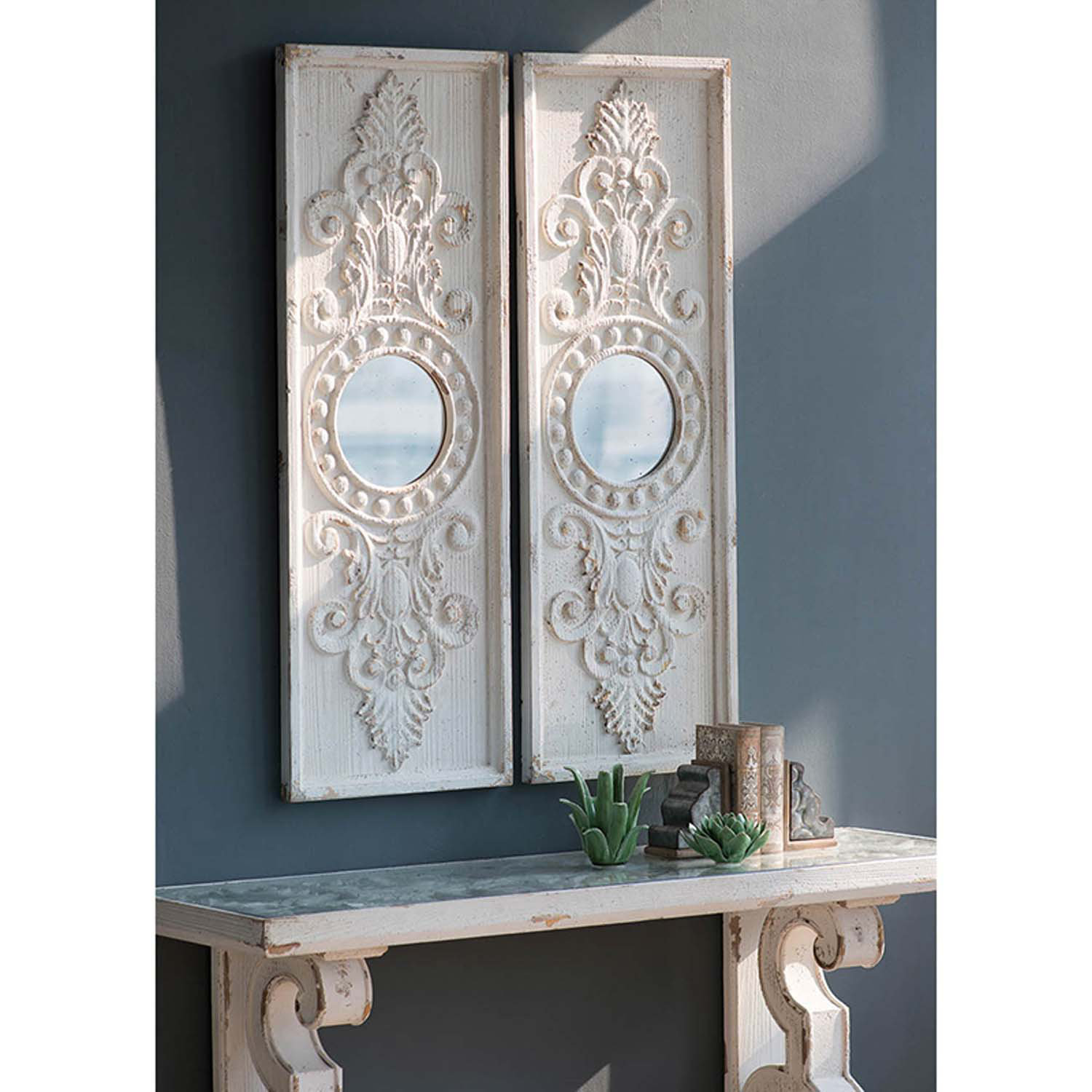 A&B Home Southern Living French Country Two Panel Wall Decor Antique White | Wayfair