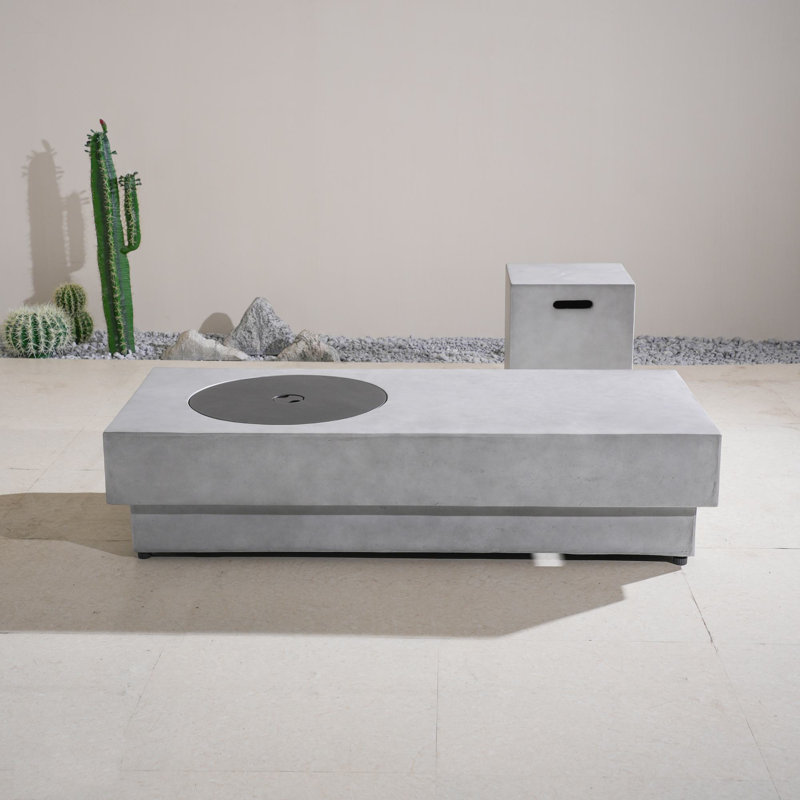 Table de foyer d'extérieur au propane Dynthe H 14 po x l 60 po Terrafab