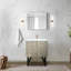 Rustique 30 po W Meuble-lavabo avec comptoir en quartz, robinet en or rose et miroir inclinable réglable de 28 po à large surface blanche, inclus