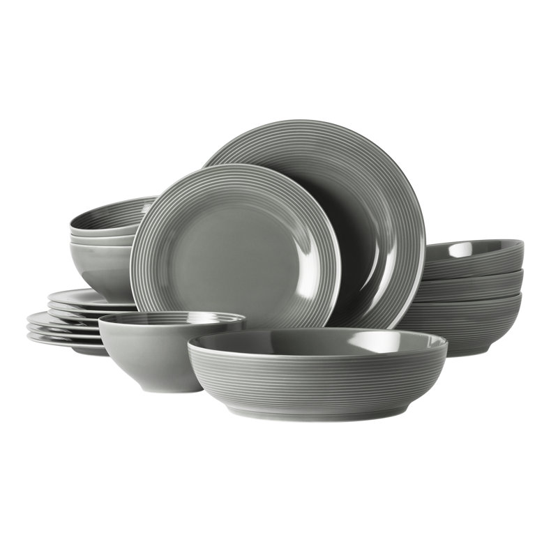 Xhemir Porcelain Cereal Bowl, Gray
