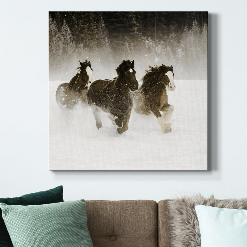 Winter Roundup II - impression sur toile tendue, H 24 po x l 24 po x P 1 po