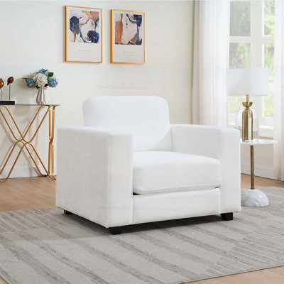 Fauteuil d'appoint surdimensionné avec accoudoirs larges