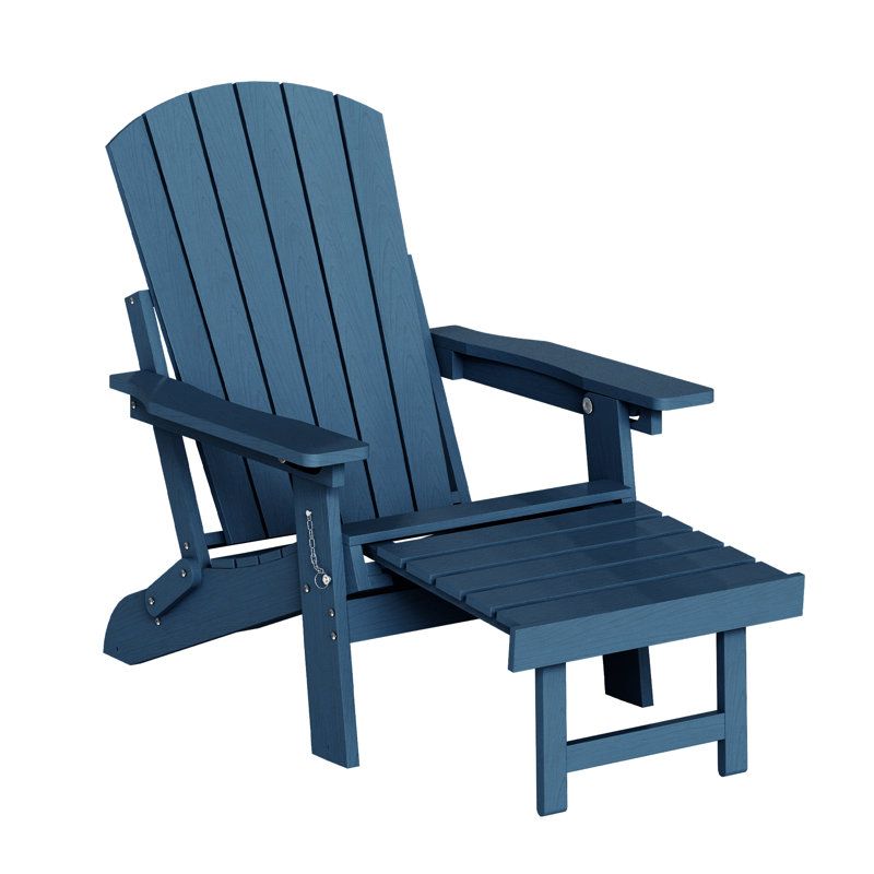  Chaise berçante pliante en PEHD pour l'extérieur Adirondack avec repose-pieds rétractable, Marine