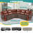Wildee Waterproof 5-Pieces Sectional Recliner Sofa Covers Couch Covers For Reclining L Shape Sofa-108659010