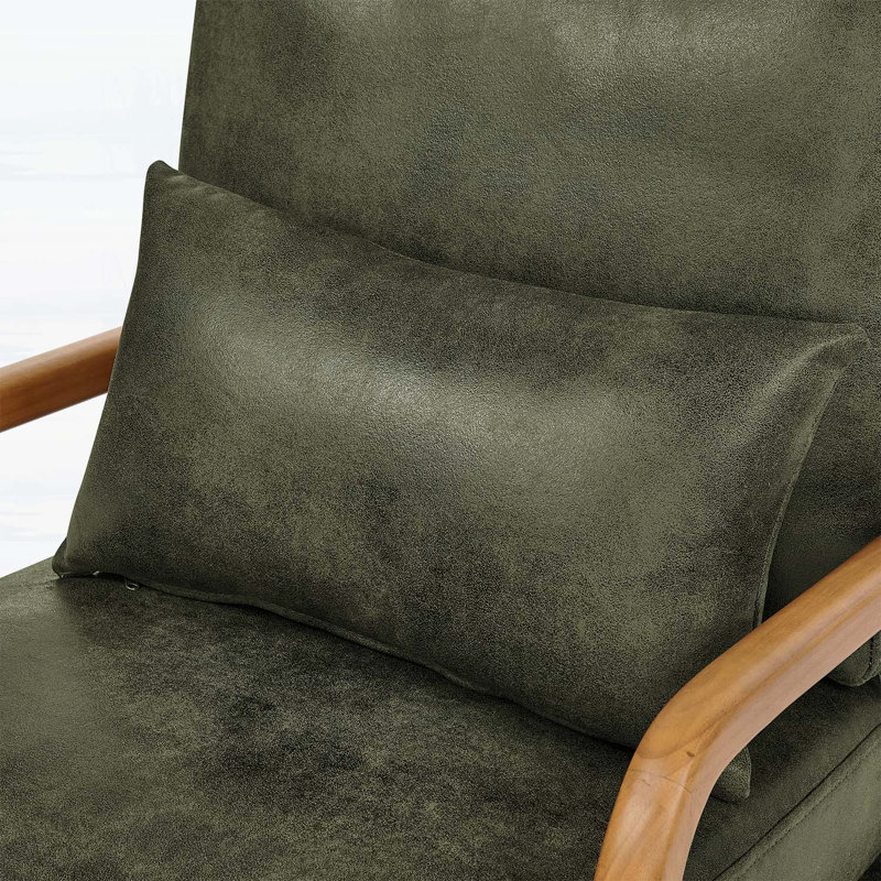 Chaise longue en bois classique avec accoudoirs élégants et tissu respirant pour un confort et une polyvalence ultimes