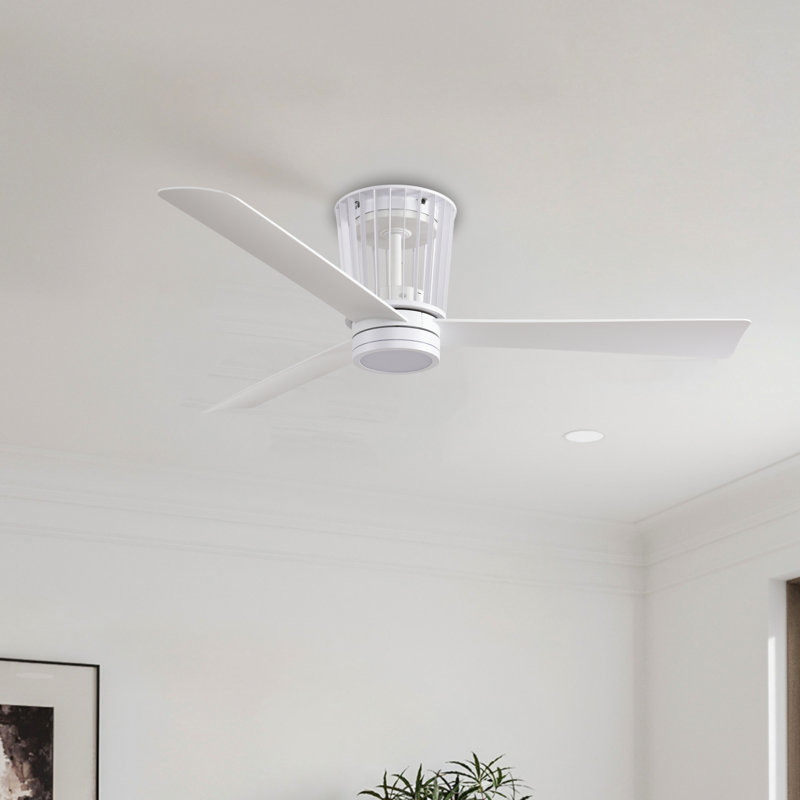  Karam 52" Indoor/Outdoor Ceiling Fan with LED Light, 6CCT Dimmable Ceiling Fan with Light and Remote - Matte White