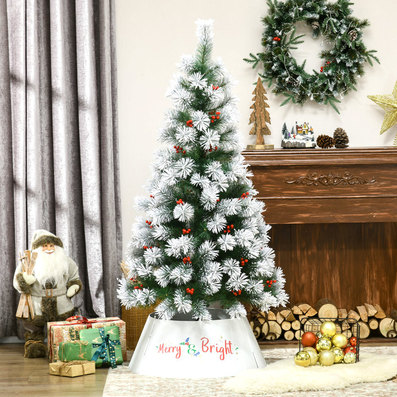 Couvercle de support pour anneau de sapin de Noël 26 po, plastique, blanc