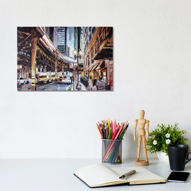 Lake And Wabash by Roger Disney - Wrapped Canvas Gallery-Wrapped Canvas Giclée, 20.32 cm H x 30.48 cm W