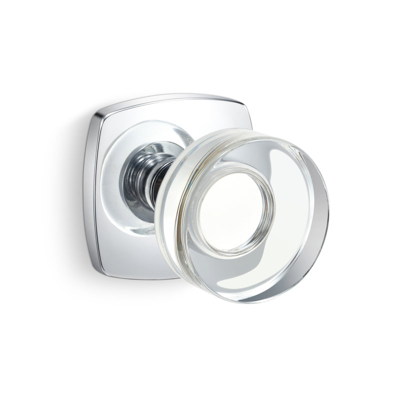 Faux bouton Luna, chrome poli, Chrome poli