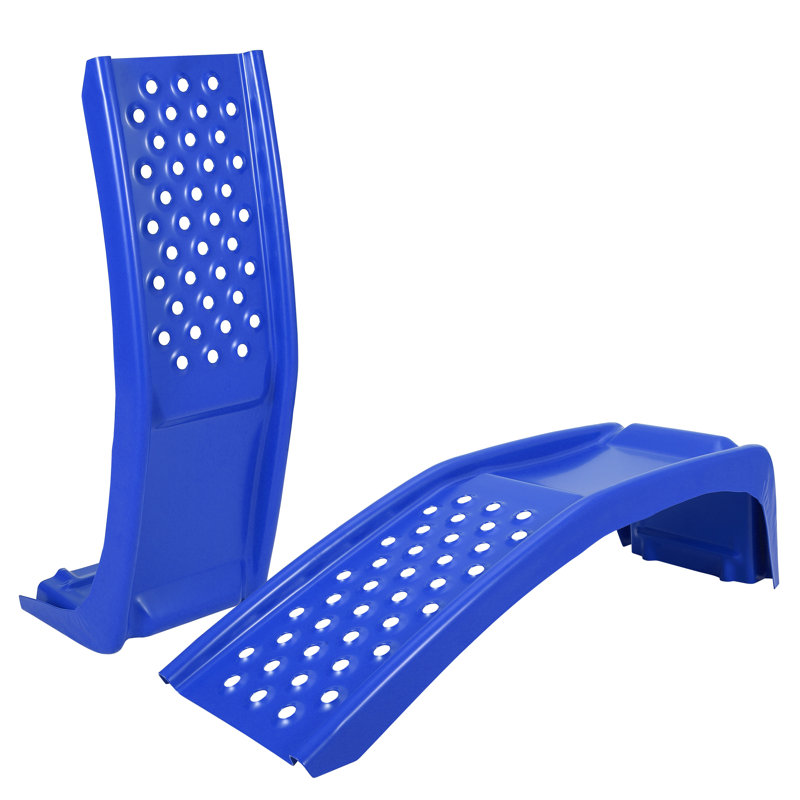 Generic Heavy Duty Steel Car Ramps 8000 lbs, 8 in. Lift, Non-Slip Traction Holes, Blue, Set of 2, Blue