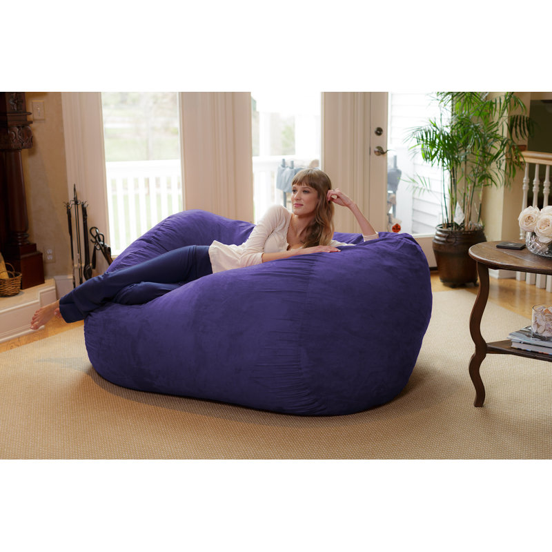 Bean Bag Chair & Lounger, Purple, 34" H x 72" W x 48" D