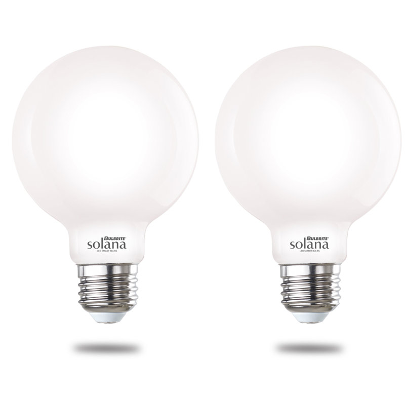 Solana Smart G25 Edison-Style Dimmable LED Bulb, 2-Pack, White