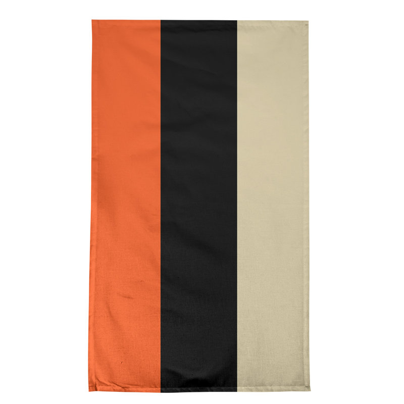 Stripe Tea Towel Kitchen Towel, Poly Twill, Orange/Black/Cream Baseball