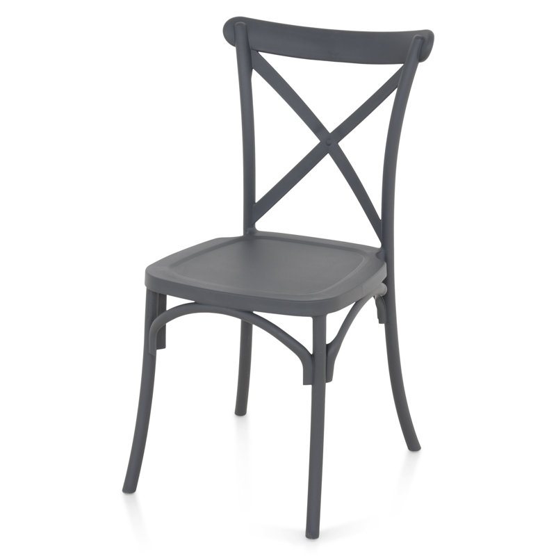 Strawn 42cm H Cross Back Side Chair, Anthracite