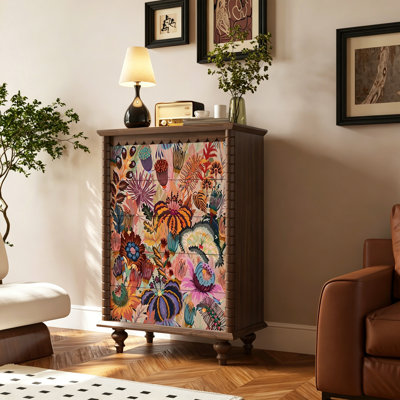 Commode de rangement en bois massif pour le salon