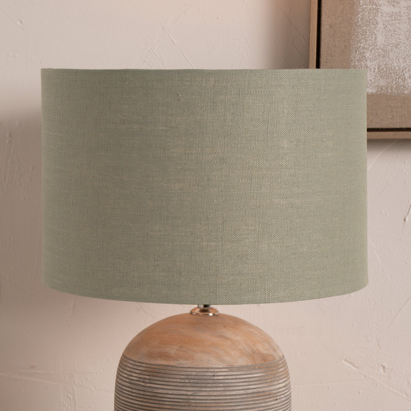 Hinderich Linen Drum Lamp Shade ( Uno ), 29cm H x 45cm W x 45cm D, Natural