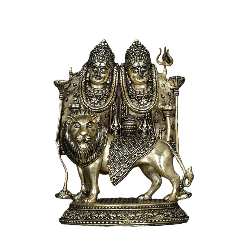 4 Inch Small Chamunda Devi Brass Statue