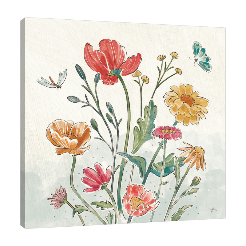«Boho Field II» par Janelle Penner - peinture sur toile tendue, H 30 po x l 30 po x P 1,5 po