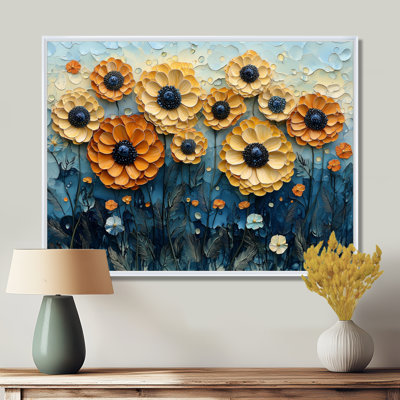 «Geometric Marigold Field Collage I», reproduction sur toile encadrée