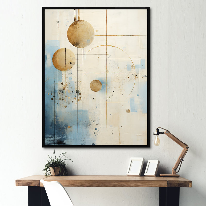 «Minimalisme astrologie» Collage grunge II - toile du zodiaque_106467, Cadre flottant noir, H 32 po x l 16 po x P 1 po