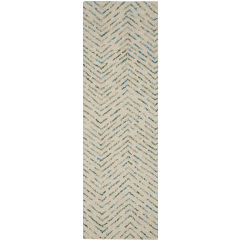 Wool Geometric Indoor Rug, Runner 2'3" x 7'6"