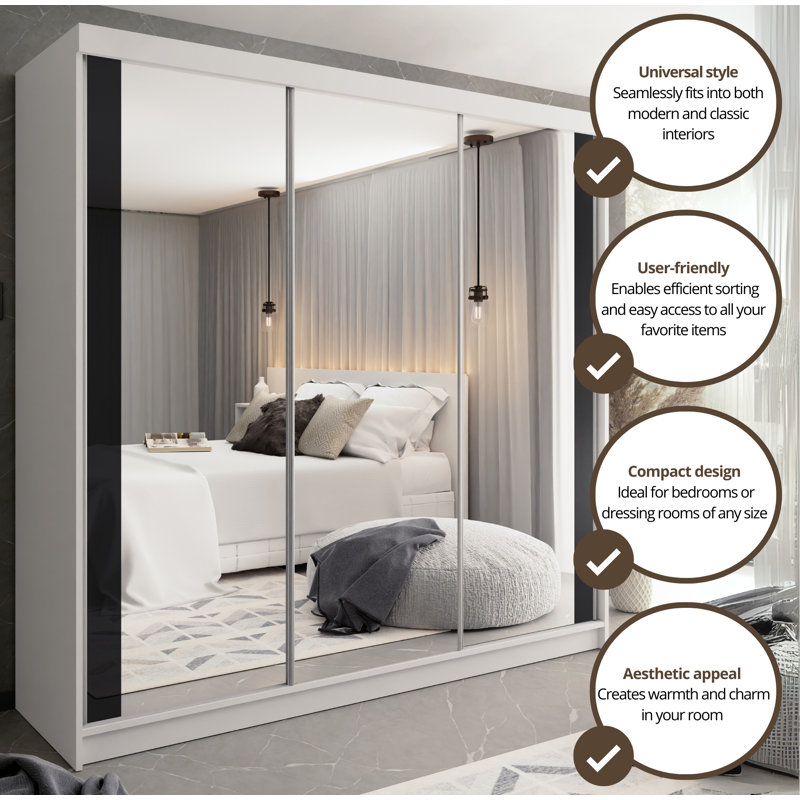 Altovise Wardrobe, White/Black