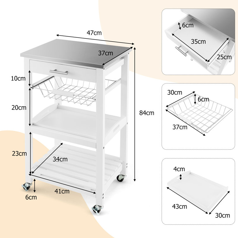 Amat Bar Cart, White