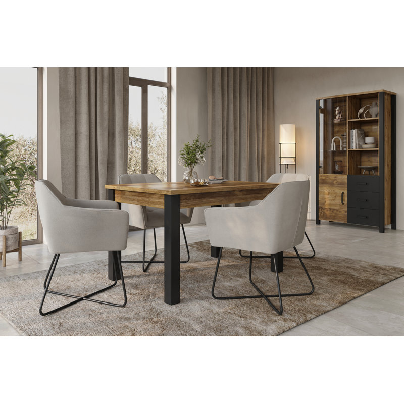 Christoffer Solid Wood Base Dining Table, Walnut