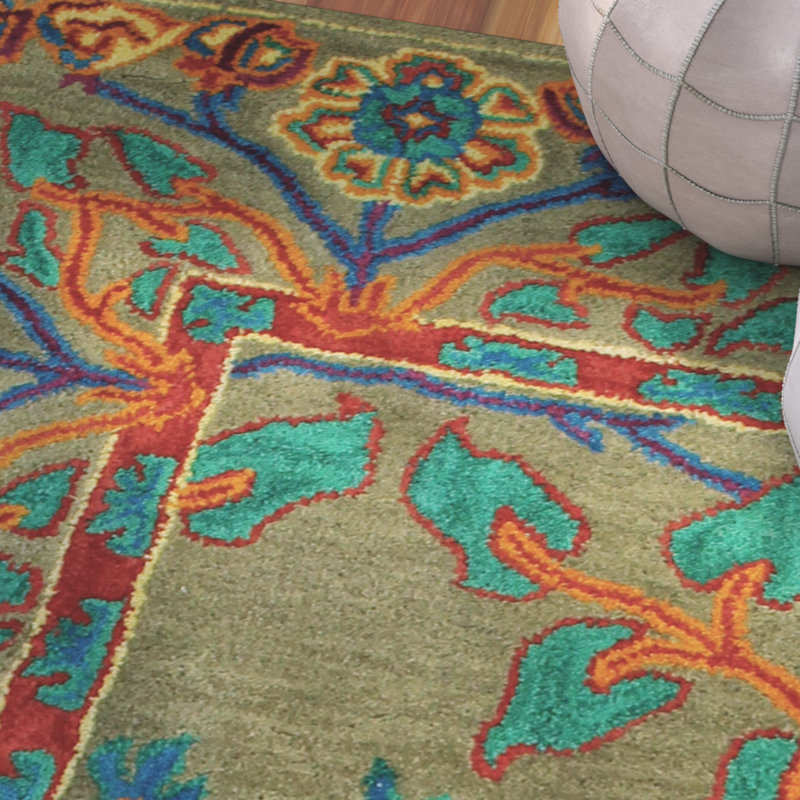 Tapis taupe / rouille / bleu sarcelle Earna, Rectangle 5 pi 6 po x 8 pi 6 po