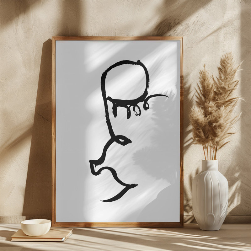 Half Face, 50.8cm H x 76.2cm W, Black