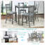 Ensemble de salle à manger 5 pièces à hauteur de comptoir: table carrée en bois et 4 chaises rembourrées, petit espace
