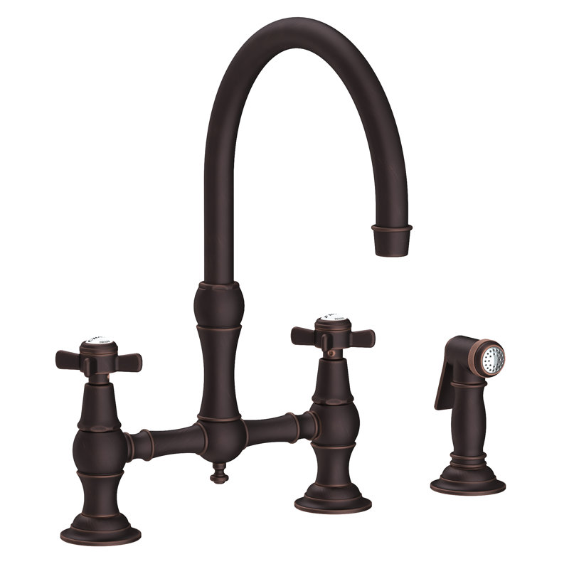 Fairfield Kitchen Bridge Faucet with Side Spray, Venetian Bronze
